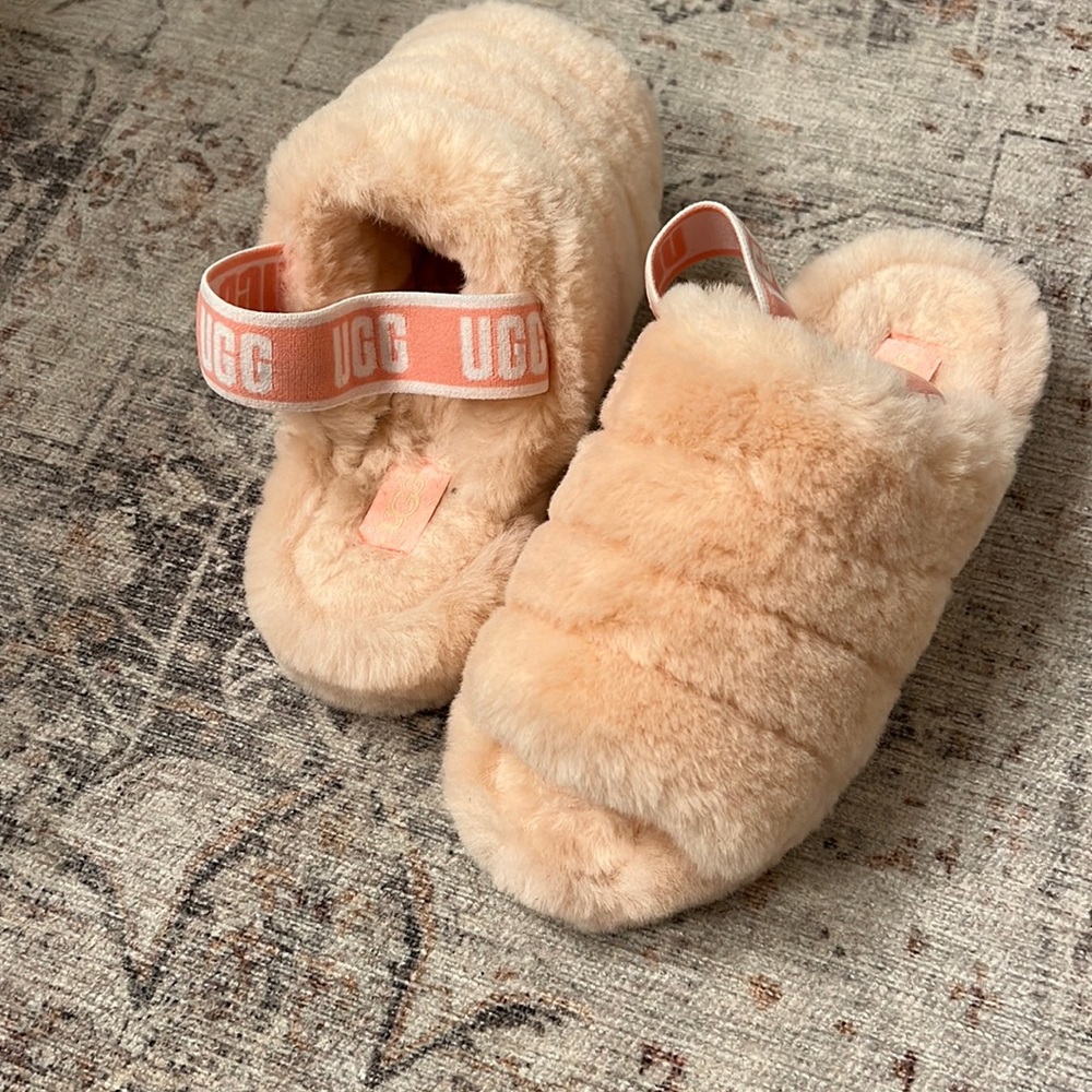 UGG fuzzy pink slippers